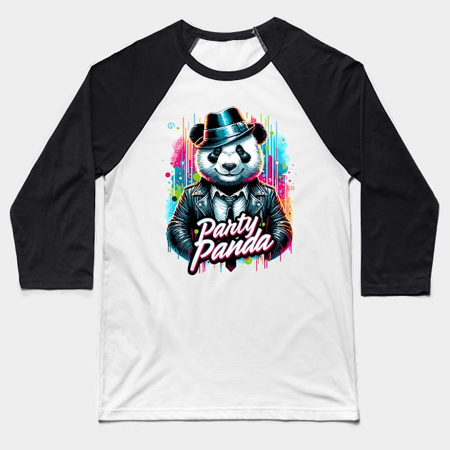 Urban Party Panda Baseball T-Shirt by WEARWORLD